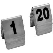 1-20 Stainless Steel Table Number Plate For Restaurant Hotel Bar-Silver