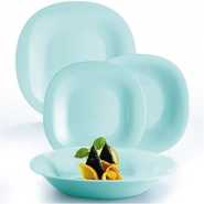 Luminarc 18 Piece Luminarc Plates,Side Plates And Bowls Dinner Set- Green