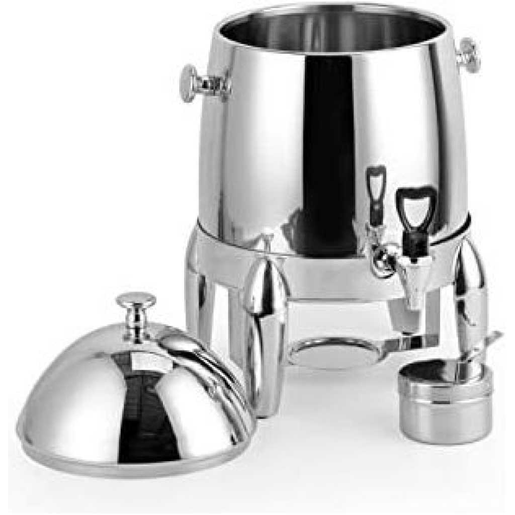 Stainless Steel Electric Coffee Tea Urn Hot Water Boiler, Beverage Dispenser For Hot & Cold Drinks - Silver