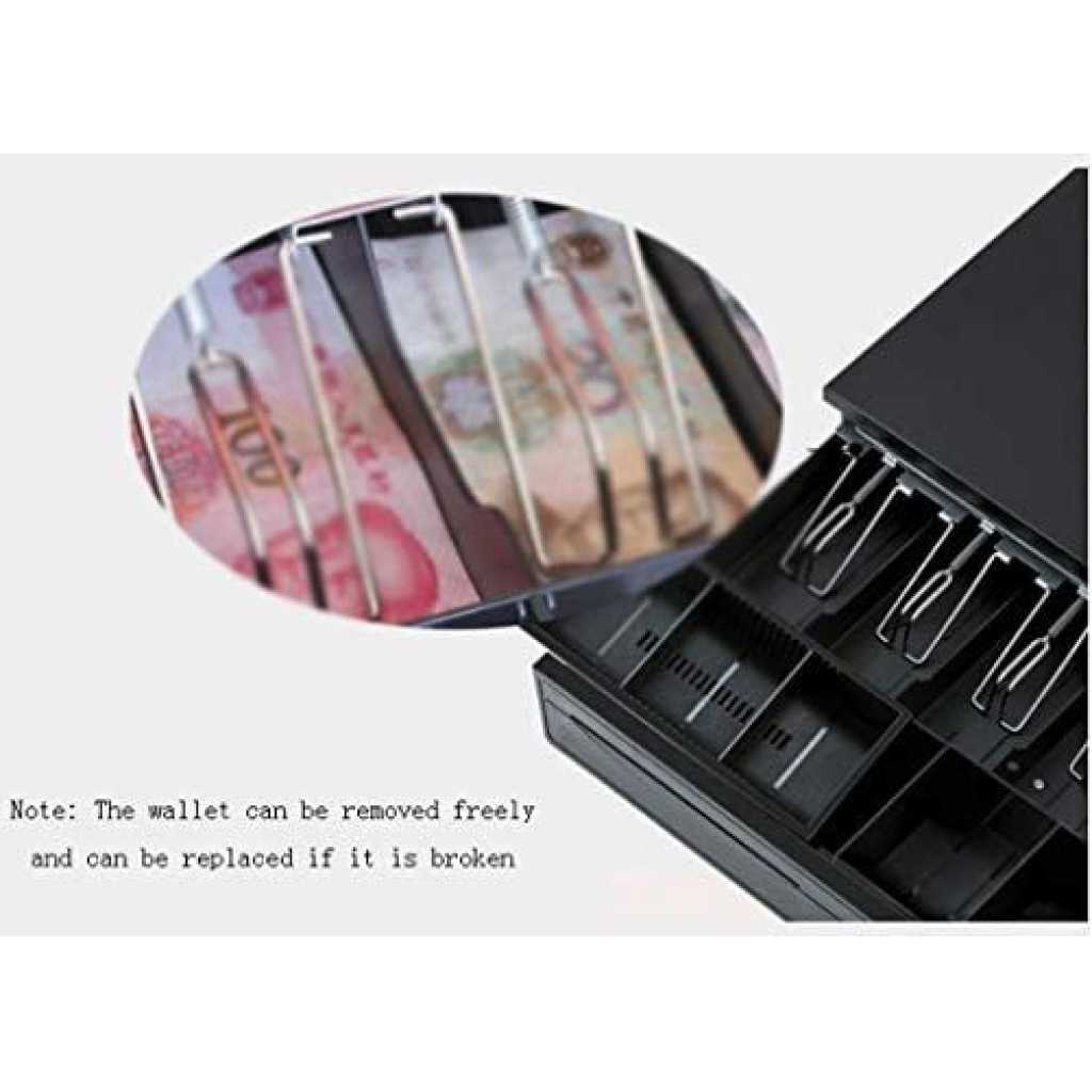 Money Box Supermarket Cash Register Cash Box Drawer Type Cash Box Cash Box Storing Money - Black