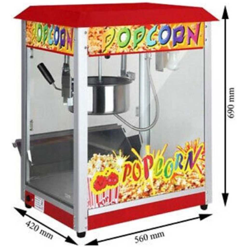 Commercial Electric Popcorn Maker Machine Movie Popcorn 1300W - Roof Top - Multi-colour