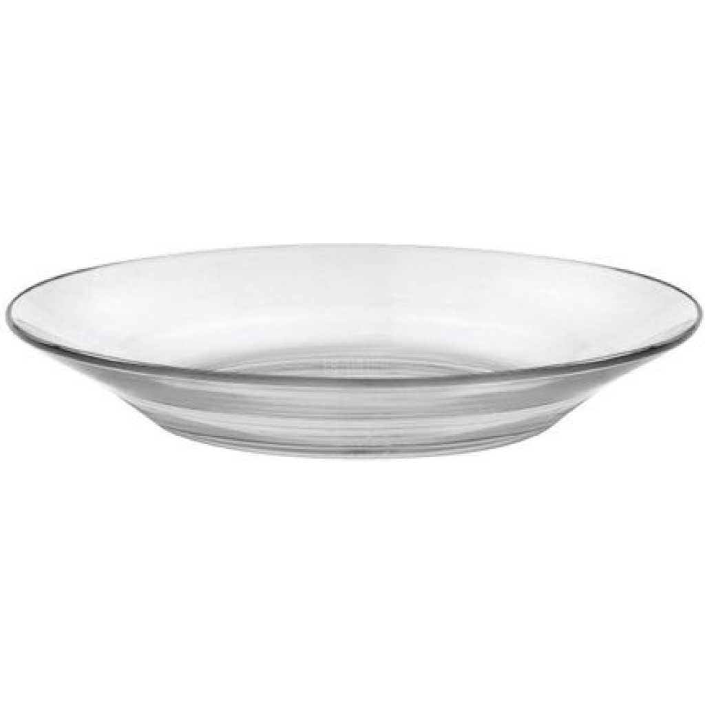 Clear Glass Round Calotte Soup Plates, 6PCS - Colorless