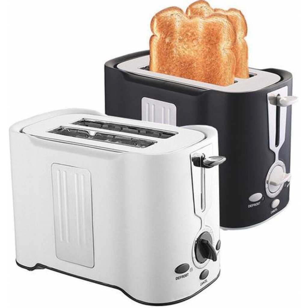 Dsp Light Food 2 Slice Electric Breakfast Bread Toaster Oven -Black, White