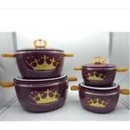 4 Pieces Crown Insulated Hot Pot Dishes- Multicolors Serving Dishes Trays & Platters TilyExpress