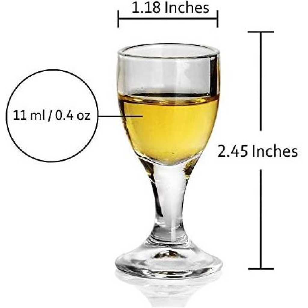 11ml 0.4oz Small Cocktail Whisky Mini Shot Glasses set of 6 - Clear