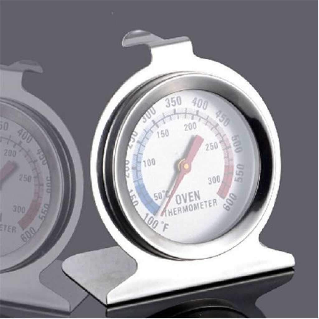 Kitchen Stainless Steel Oven Thermometer Gauge For BBQ Baking - Silver