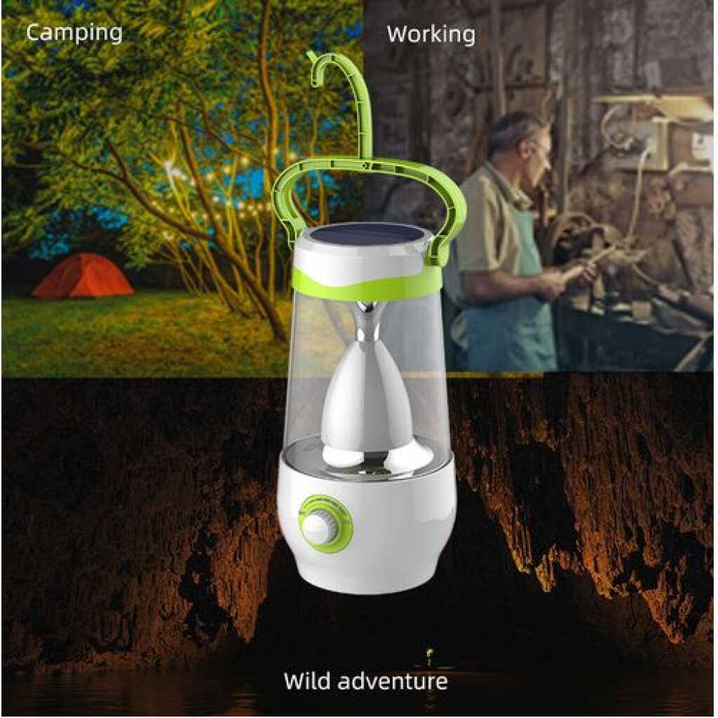 Led Emergency Rechargeable Solar Lamp Lantern - Green