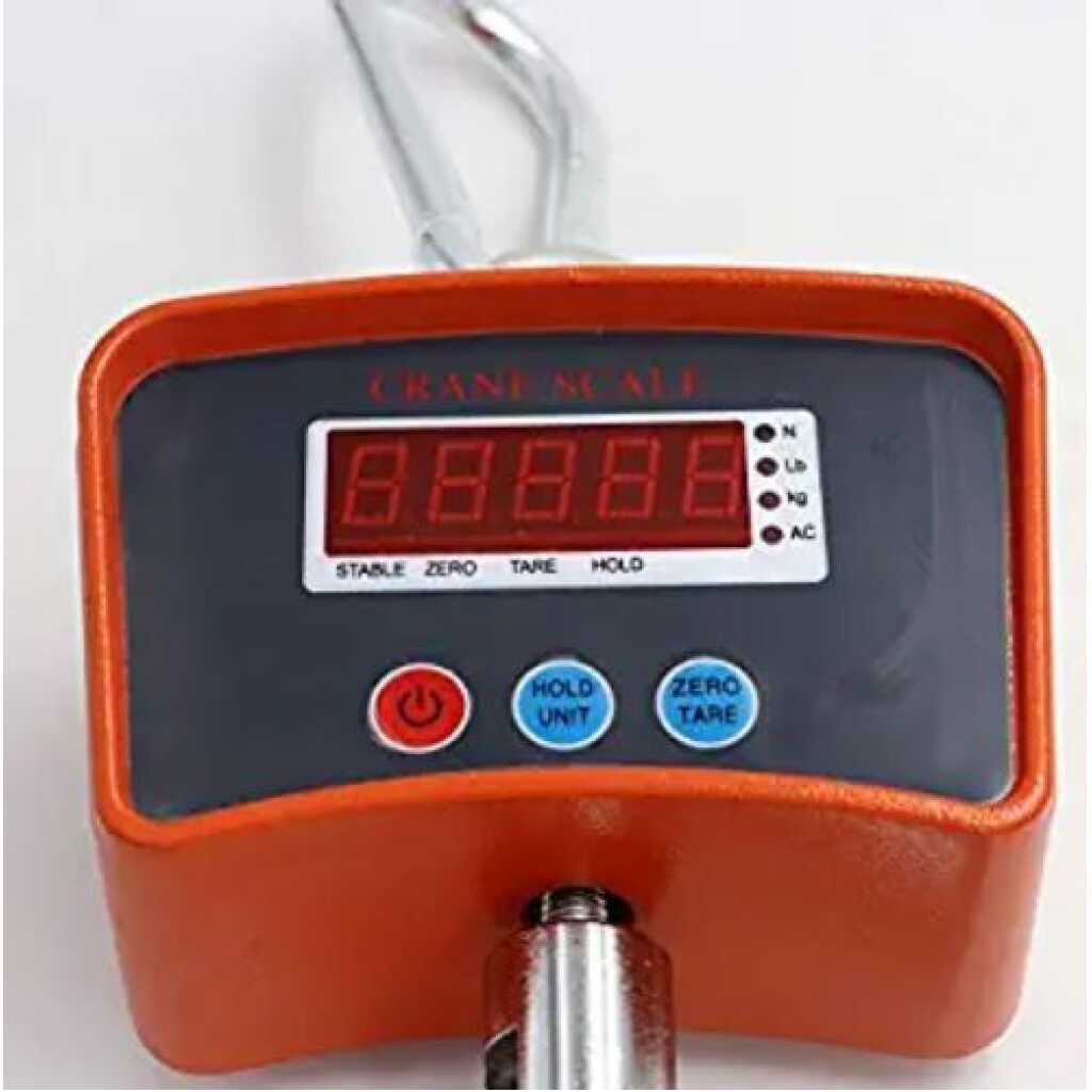 1 Tonne Rechargeable Hanging Crane Weighing Scale - Black