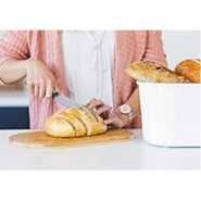 Bamboo Storage Bread Bin And Cutting Board Lid - White