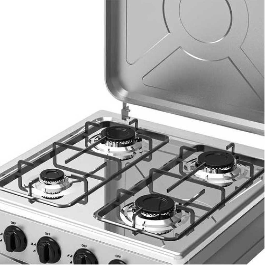 Winningstar 4 Burner Gas Stove Black Burner Kitchen Gas Hob Cast Iron Gas Hob Cooker- Grey.