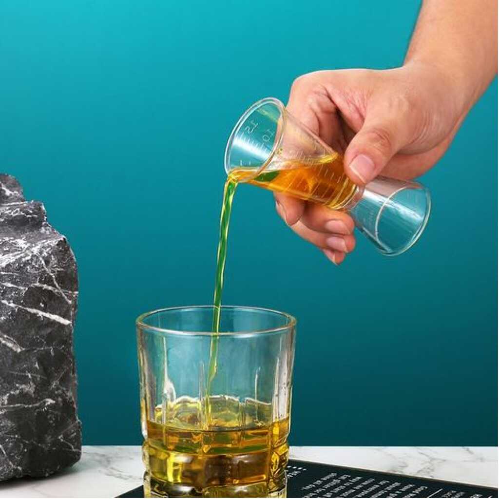 2 Pc 40cc Double Acrylic Jigger Cocktail Shot Glasses Spirit Measuring Cup – Clear Bar Cocktail & Wine Glasses TilyExpress 10