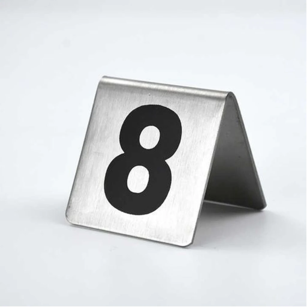 1-10 Stainless Steel Table Number Plate For Restaurant Hotel Bar-Silver