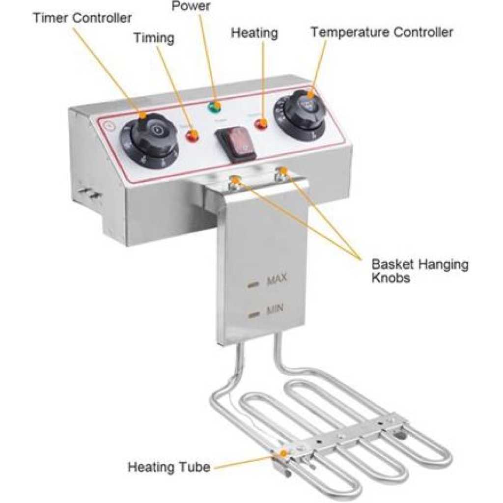 16 Litres Commercial Double Tank Electric Oil Deep Fryer with Basket & Lid- Silver.