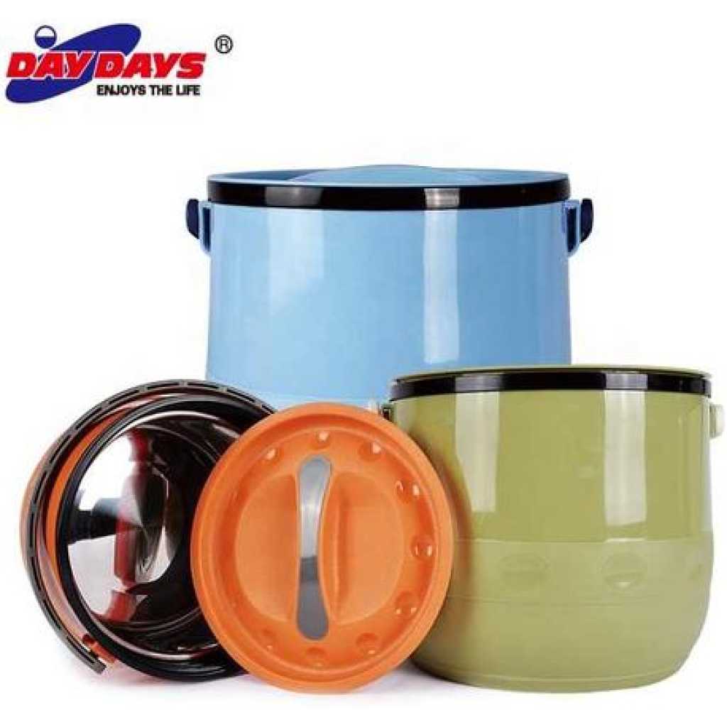 Daydays 3 Pc Insulated Lunch Box Food Warmer Jar Storage Container - Multi-colours