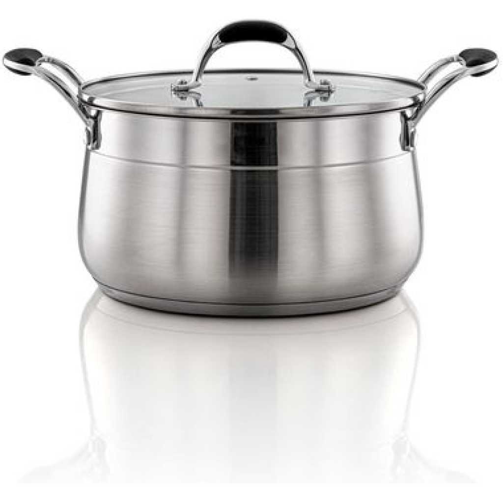 12 Pieces Stainless Steel Saucepans Cookware Pots Pans - Silver