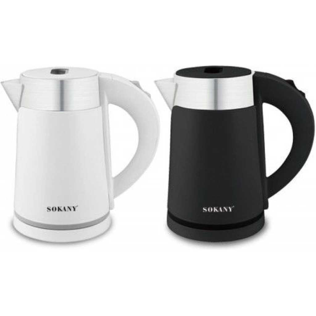 Sokany Electric Water Kettle 1L Fast Heating Stainless Steel Water Boiler - White