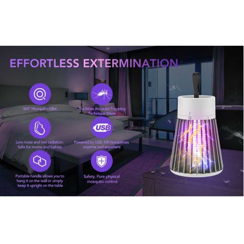 LED Mosquito Killer Trap Lamp Electric Shock Bug Zapper For Insects Fly Screen - Multi-colours