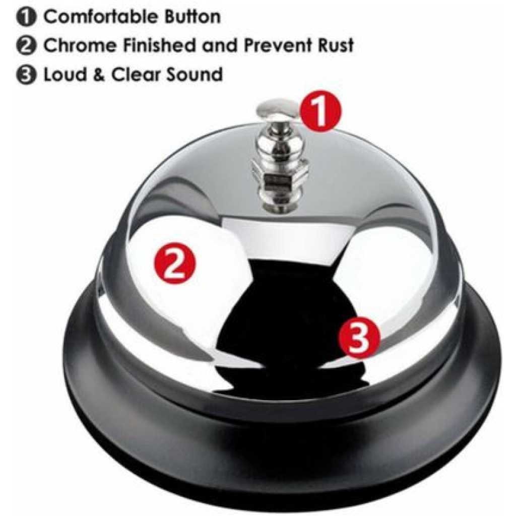 Reception Desk Counter Call Bell For Hotel Bank Service - Silver