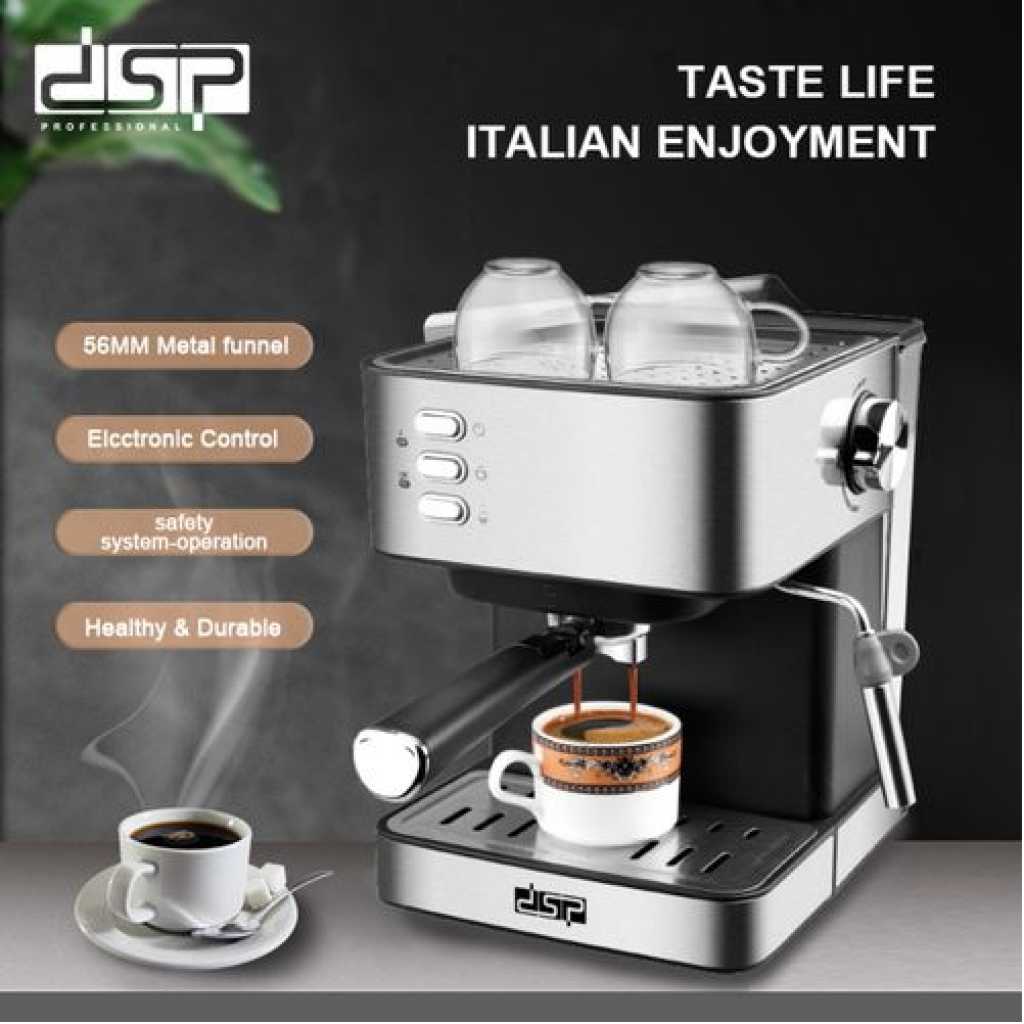 Dsp 1.6 Litre Electric Espresso Coffee Maker Machine- Silver