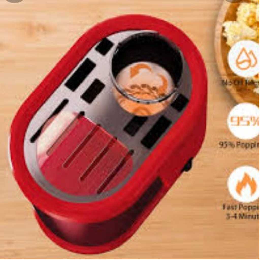 Hot Air Electric Popcorn Maker Machine - Red