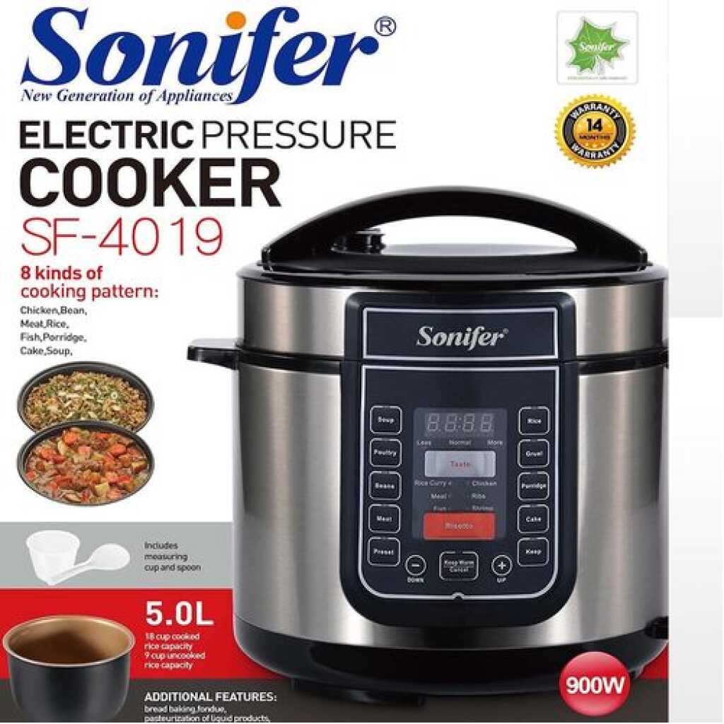 Sonifer Multi Function 5L Electric Pressure Cooker Rice Cooker Steamer - Multi-colour. .