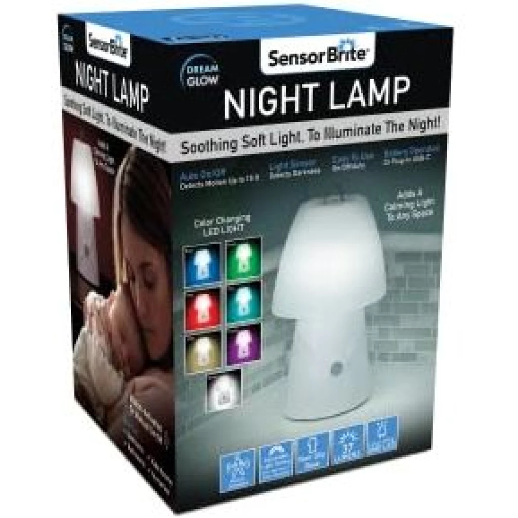 Sensor Brite Dream Glow Night Lamp, Motion Sensing LED Table Lamp, Color Changing RGB LED Lamp, Dimmable LED Desk Lamp - White