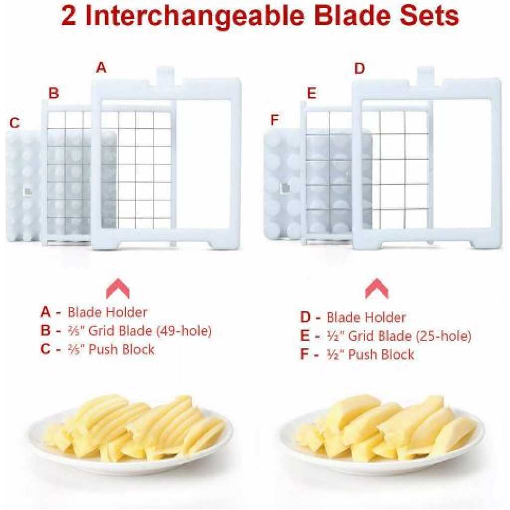 Jumbo Interchangeable Vegetable Potato Chips Cutter Slicer Chopper - Multi-colour