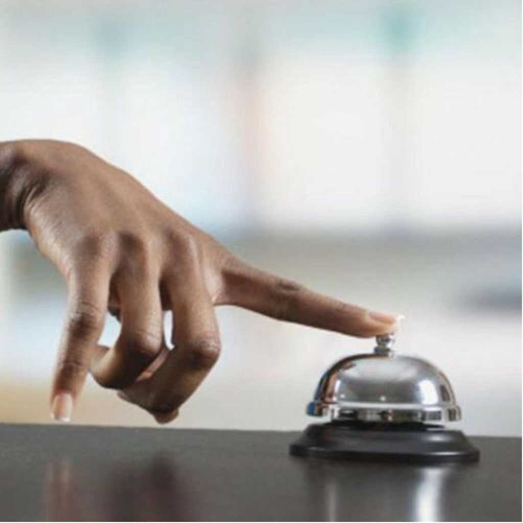 Reception Desk Counter Call Bell For Hotel Bank Service - Silver