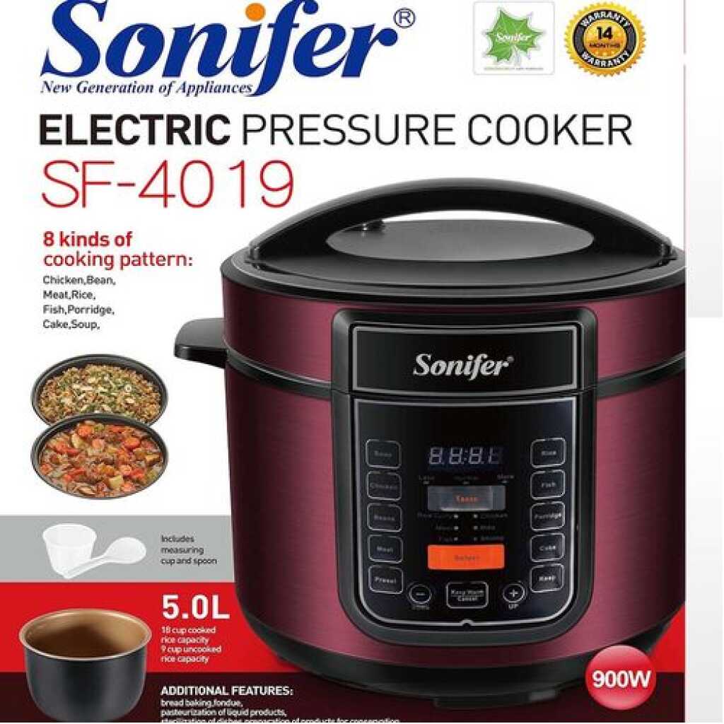 Sonifer Multi Function 5L Electric Pressure Cooker Rice Cooker Steamer - Multi-colour. .