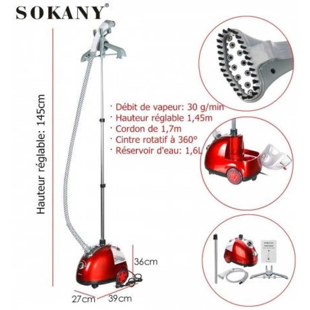 Sokany Vertical Garment Steaming Iron Stand For Clothes Hanger - Red.