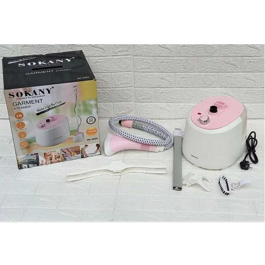 Sokany Vertical Garment Steamer Water Capacity 2.0L Electric Pump 2.0Bar 1800W- White.