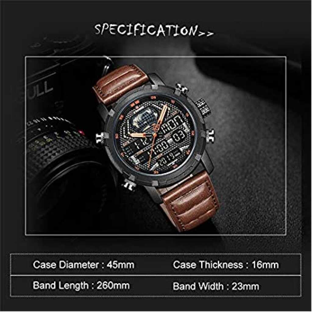 Naviforce Dual Display Chronograph Date Military Digital Analog Sport Men's Wrist Watches -NF9160