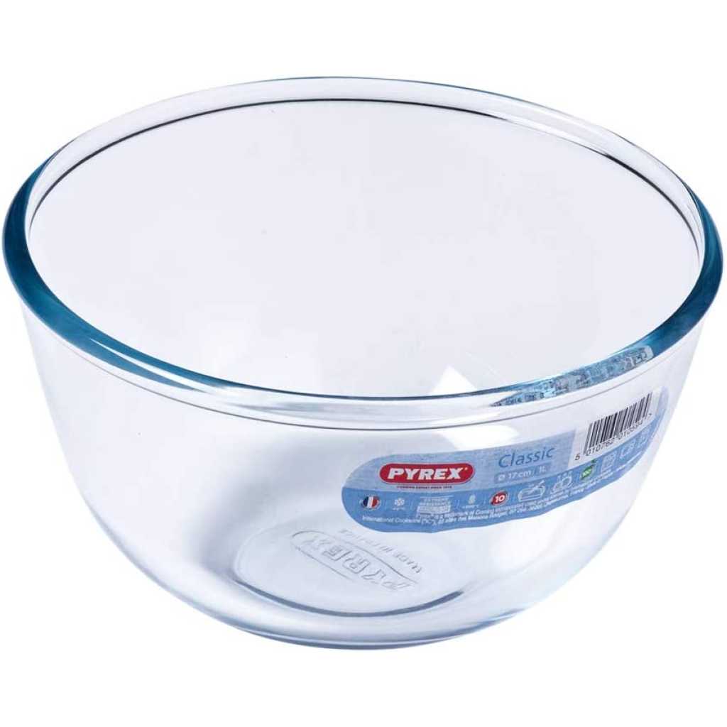 Pyrex Classic Baking Mixing Bowl Glass Set, 0.5L/1.0L/2.0L, Colourless