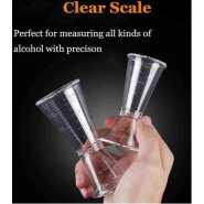 2 Pc 40cc Double Acrylic Jigger Cocktail Shot Glasses Spirit Measuring Cup - Clear