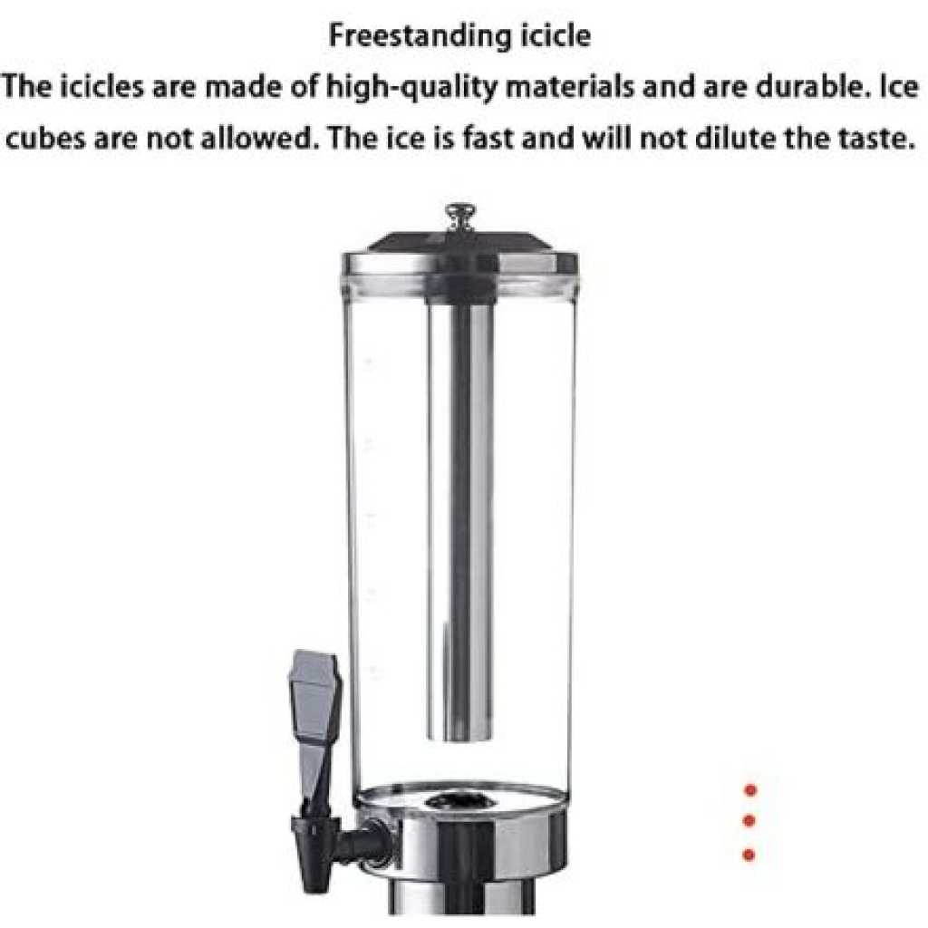 Beer Dispenser Beverage Tower 3L Drinking Water Column with Faucet Level Indicator Beverages Parties Restaurants Bars - Black