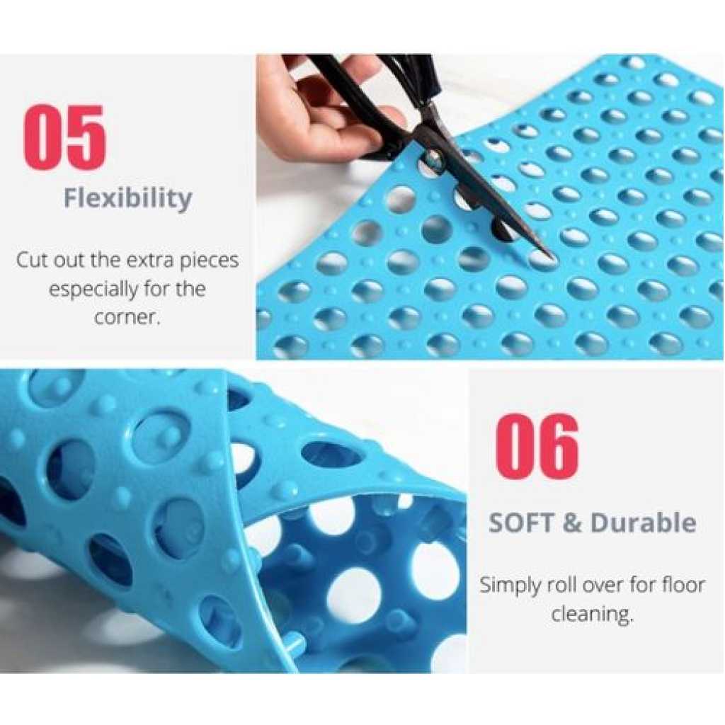 4Pcs Interlocking Non Slip Bathroom Floor Tiles Rubber Mat For Toilet Kitchen Swimming Pool Balcony Pet (30x30cm) - Multi-colours