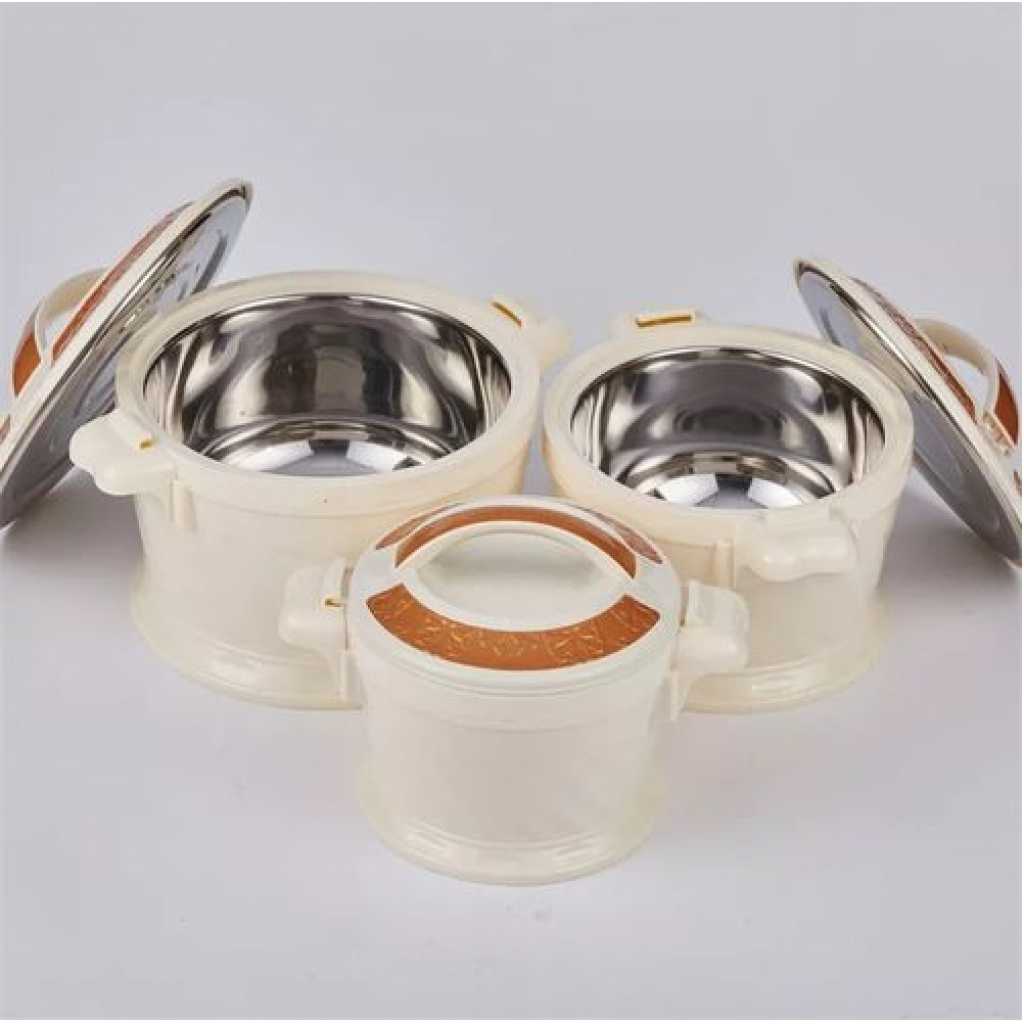 3Pc Set Food Warmer Thermal Insulation Hot Pot Casserole Lunch Boxes - Multicolors