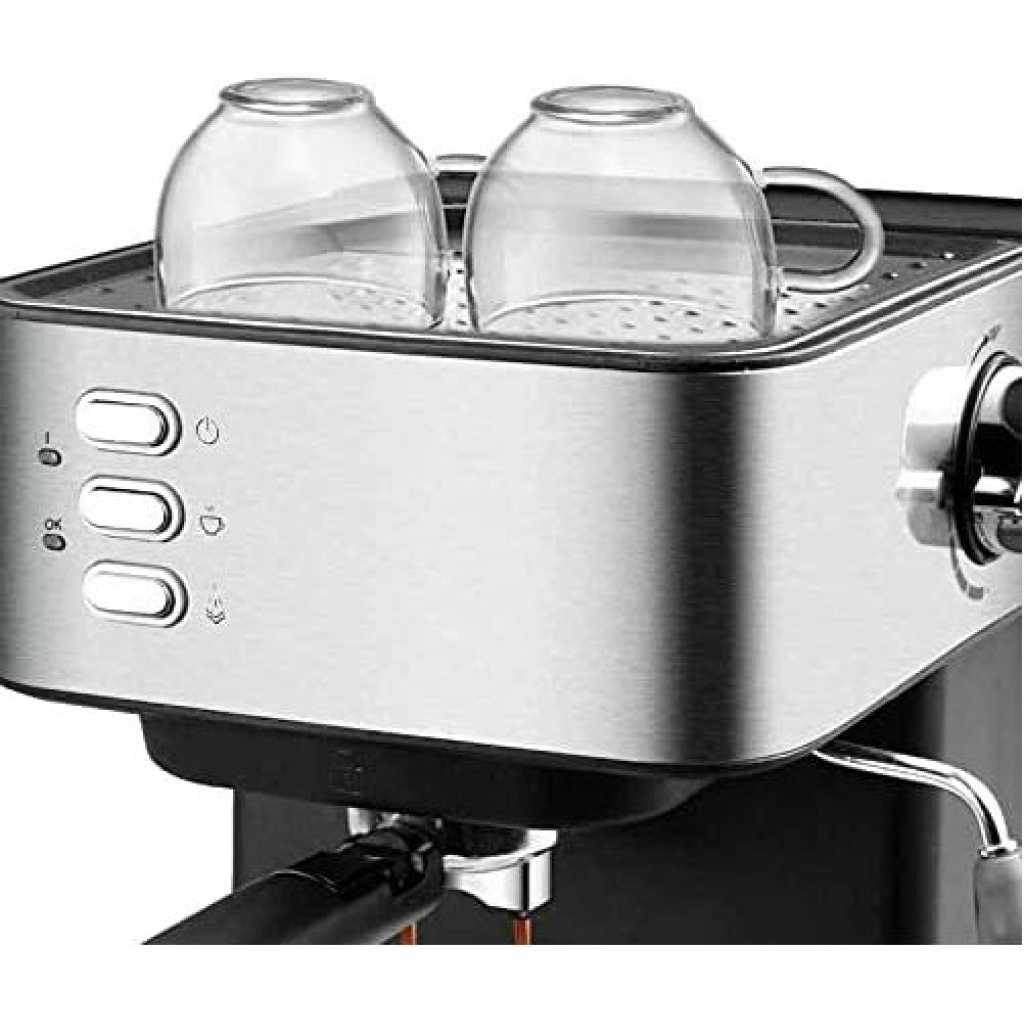 Dsp 1.6 Litre Electric Espresso Coffee Maker Machine- Silver