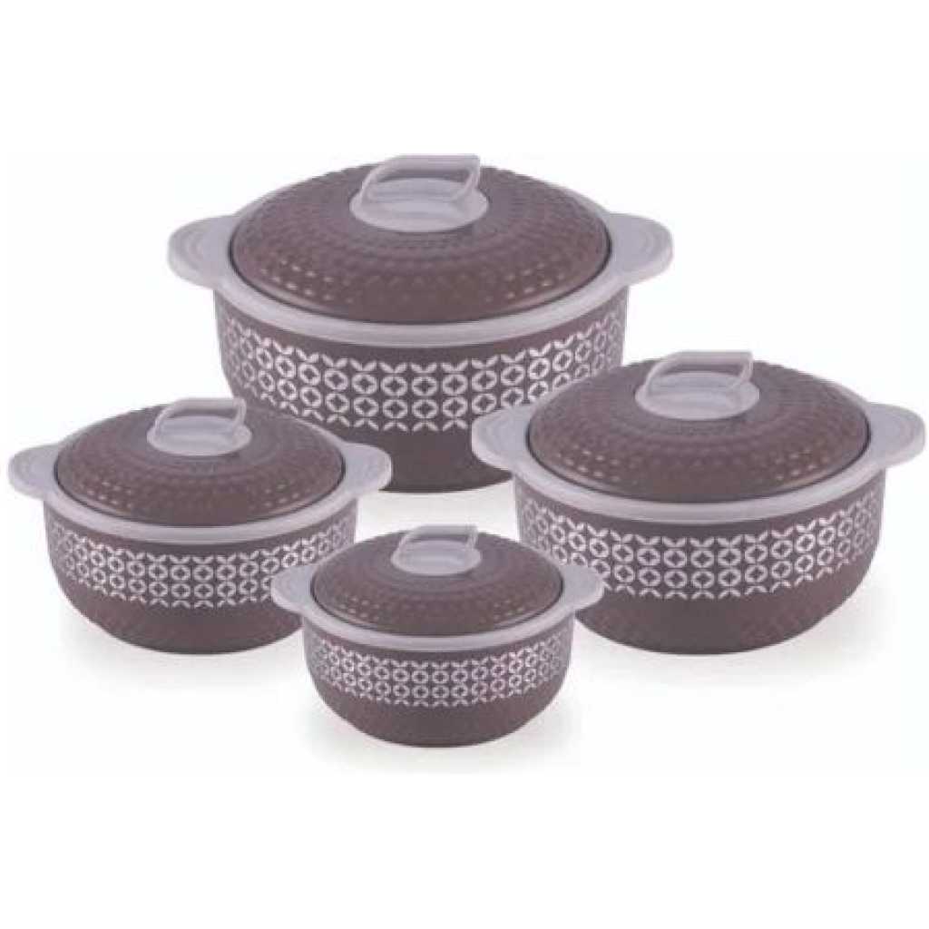 4 Pieces Insulated Hot Pot Dishes 800/1600/2200/3200- Multicolors