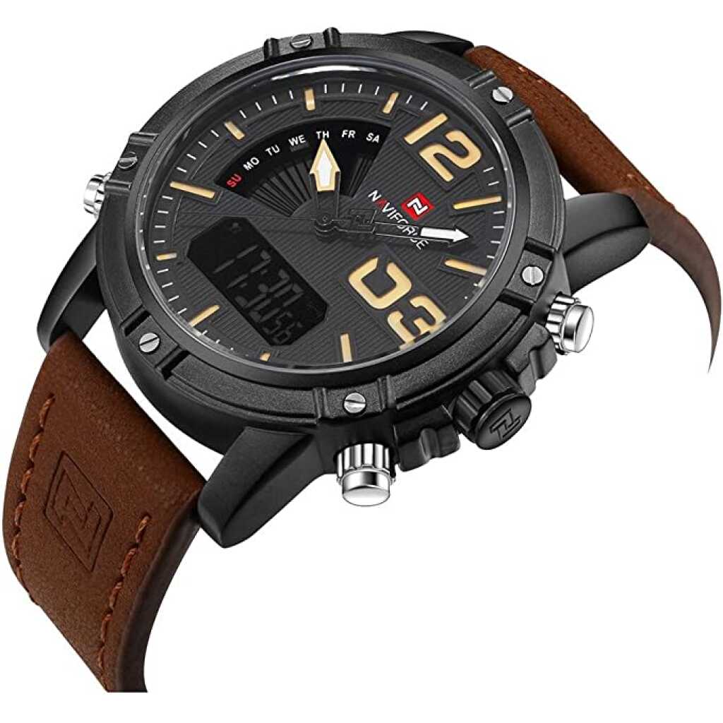 Naviforce Watch For Men Analog-Digital - Brown