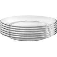 Clear Glass Round Dinner Plates, 6PCS - Colorless