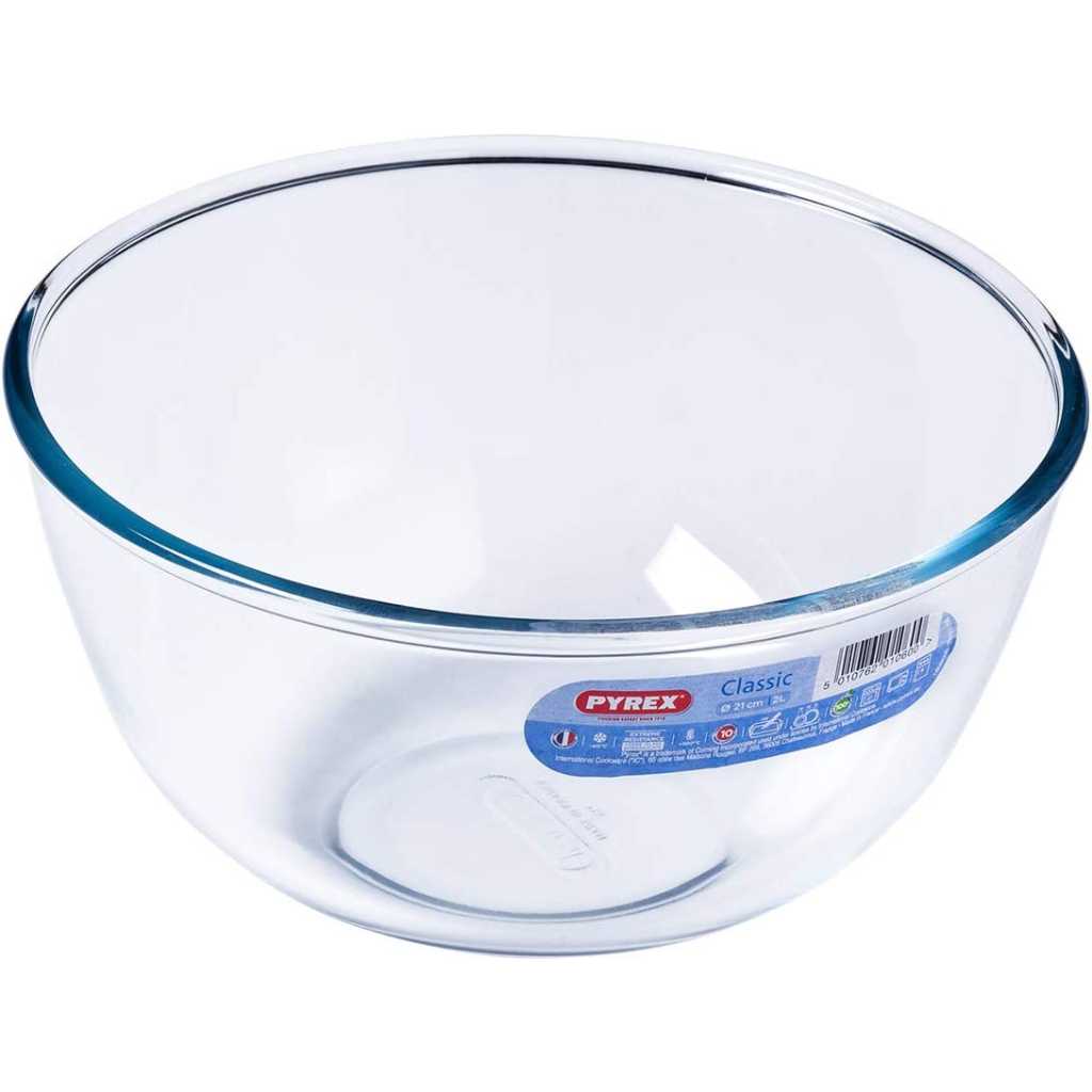 Pyrex Classic Baking Mixing Bowl Glass Set, 0.5L/1.0L/2.0L, Colourless