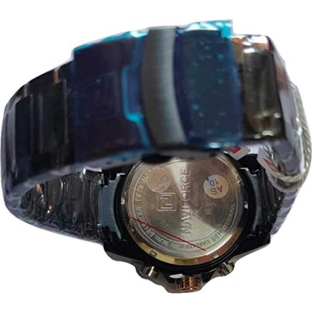 NAVIFORCE NF-9163 Analogue - Digital Black Dial Men's Watch (Black Dial Black Colored Strap)