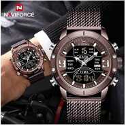 Naviforce Creative Analog-Digital Dual Quartz Sports Multi-Function Military Style Men's Wrist Watch - NF9153