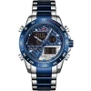 Naviforce Men's Multifunction Waterproof Sport Analog Digital Quartz Watch with Chronograph Dual Time Alarm SIG Snooze Function