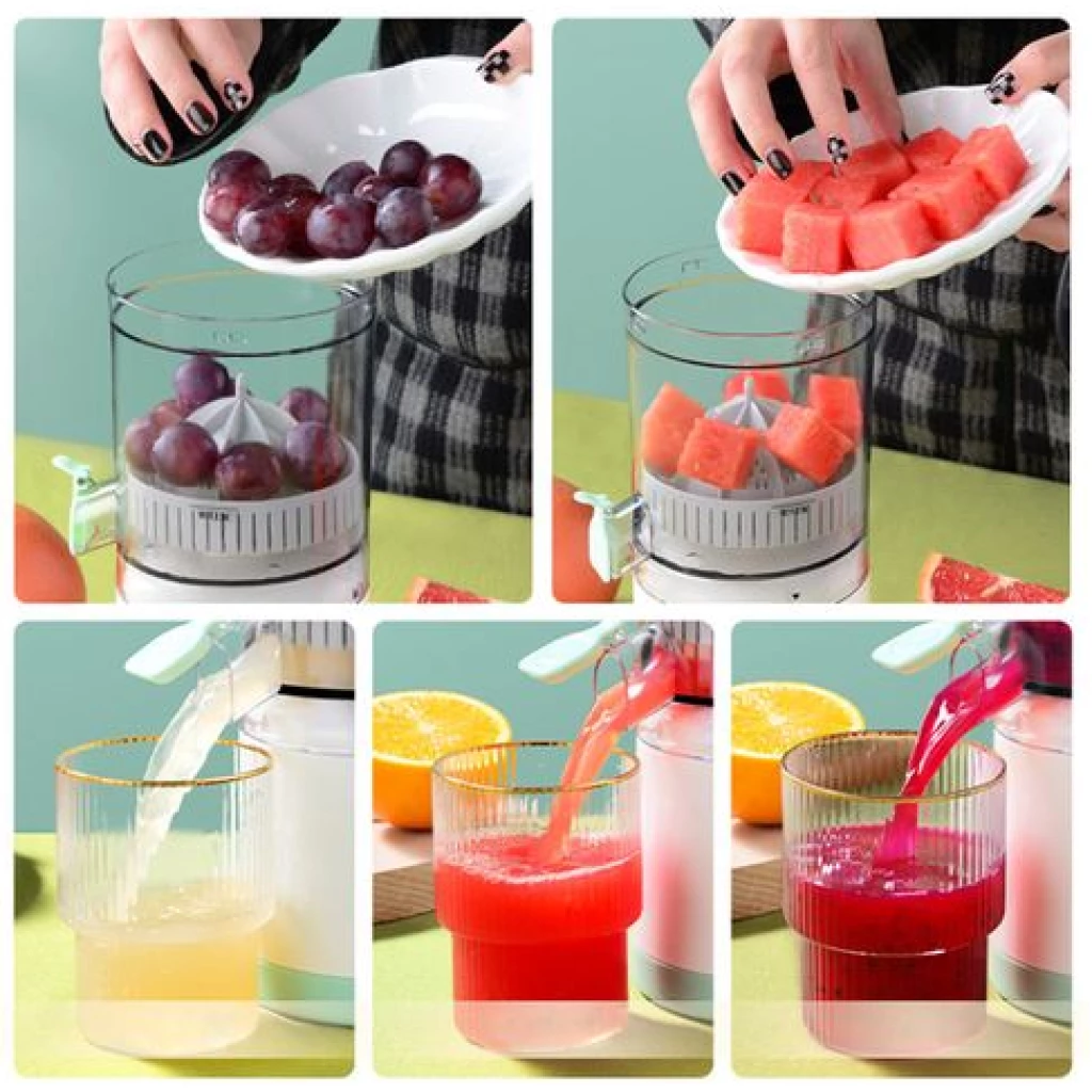 Portable Electric Citrus Juicer Rechargeable Hands-Free Orange Juicer Lemon Squeezer with USB and Cleaning Brush