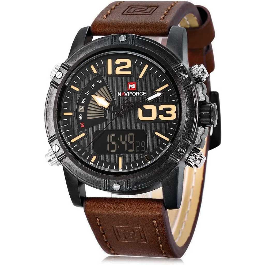 Naviforce Watch For Men Analog-Digital - Brown