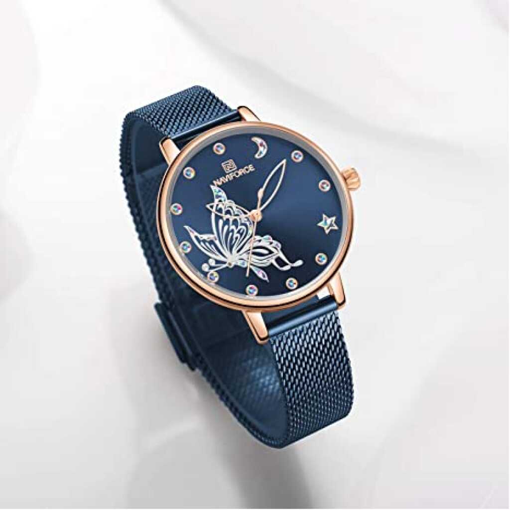 NAVIFORCE Womens Fashion Watches Waterproof Analog Luxury Wristwatch Unique Face Design Casual Dress Watches for Ladies