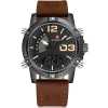 NAVIFORCE Men's Fashion Sport Watches Men Quartz Analog Date Clock Man Leather Military Waterproof Watch - Brown