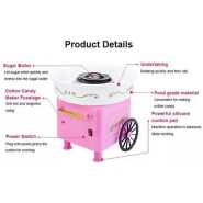 Mini Electric Floss Cotton Candy Maker Cart Sugar Yarn Machine- Multi-colour.